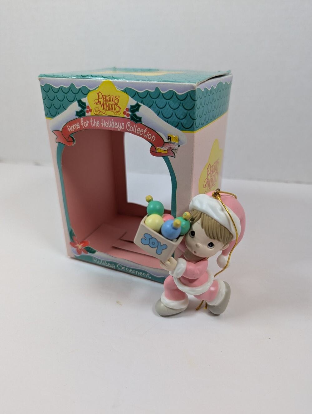 Precious Moments Holiday Christmas Ornament Wonderland Boy With Box Of Joy MIB